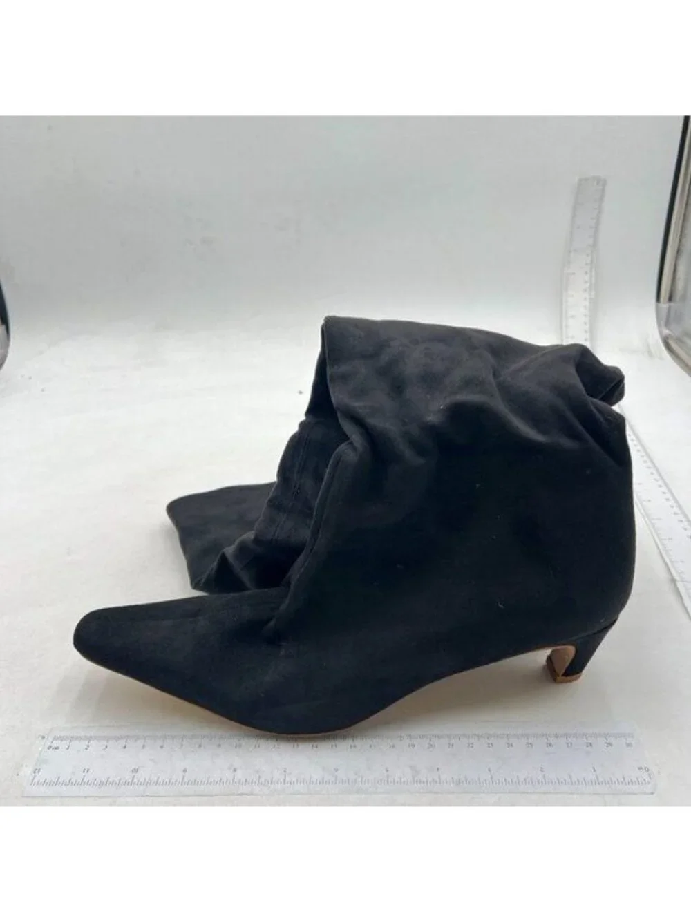Black Women Low Heel Pull on Knee High Boots Stylish Square Toe Long Boots